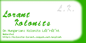 lorant kolonits business card